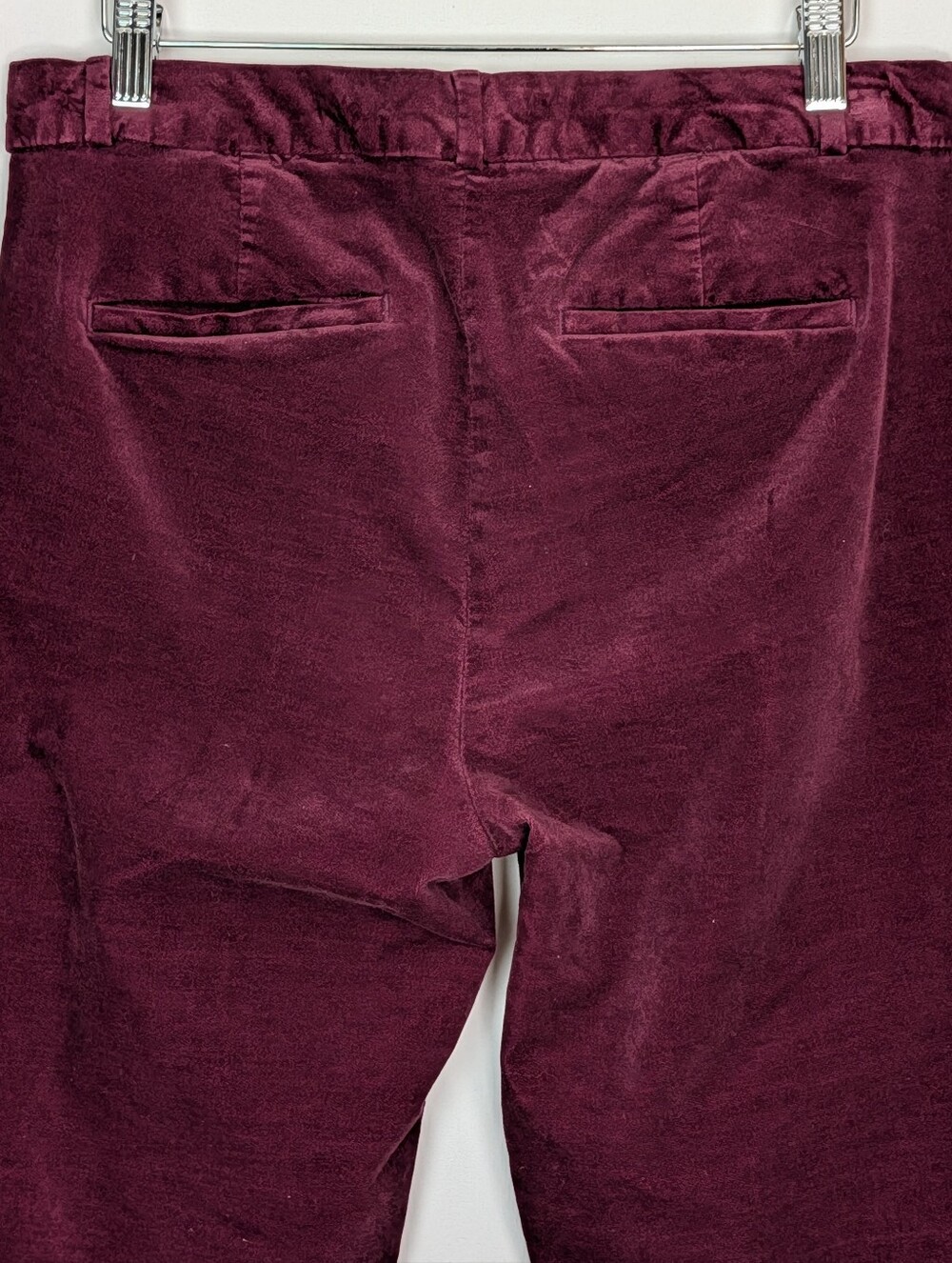 Banana Republic Sloan Velvet Pants Burgundy Wine Slim Straight Leg - Picture 8 of 15